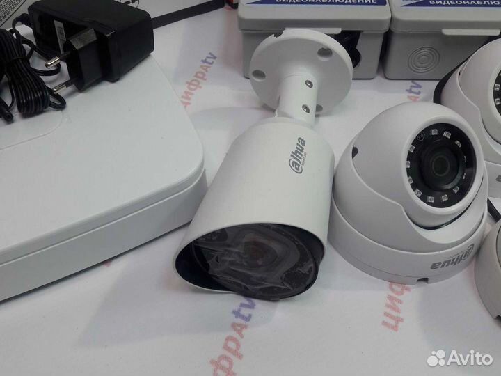 Видеонаблюдение 4-1 Мп регистратор Dahua 6 камер