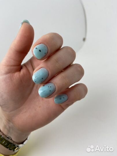 Маникюр с покрытием гель пудрой