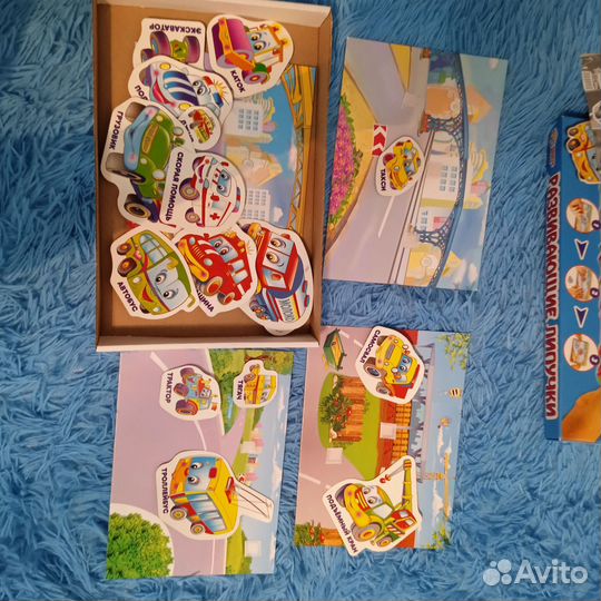 Детские книжки пакетом (8шт) + развивающие липучки