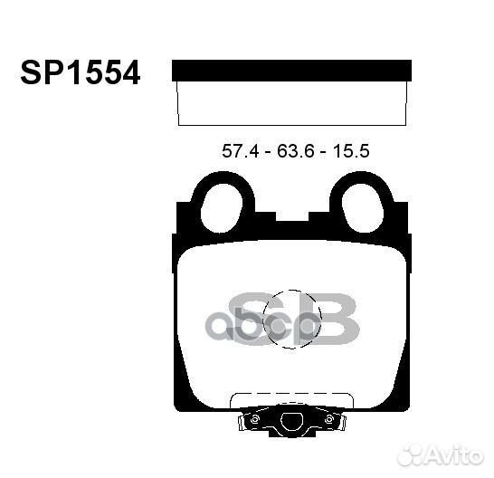 Колодки тормозные дисковые задние SP1554 Sangsin