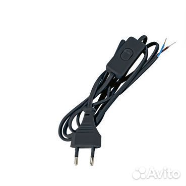 Шнур с выключателем и плоской вилкой шу01В шввп 2х