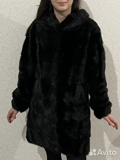 Шуба норковая 40 размер с капюшоном