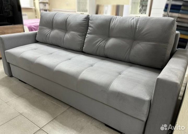 Прямой диван-еврокнижка с механизмом пантограф