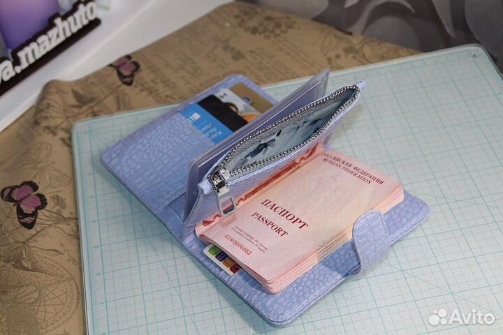 Обложка 4в1 с кошельком (ручнаяработа)