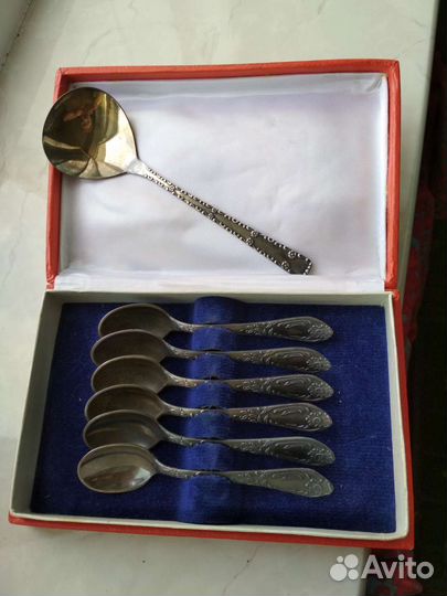 Кофейные мельхиоровые ложки. Набор из СССР