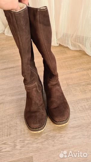 Зимние женские сапоги 38 натуральная замша
