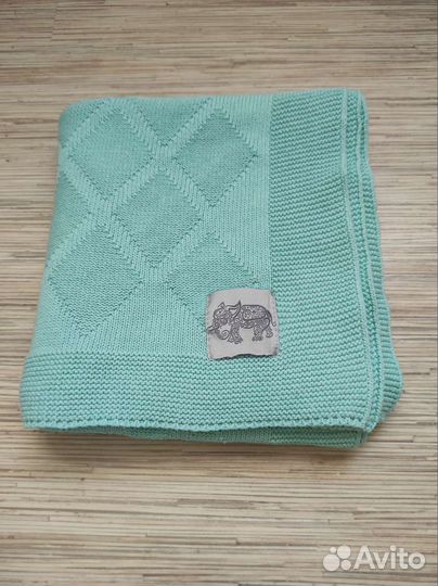 Хлопковый вязанный плед для малышей