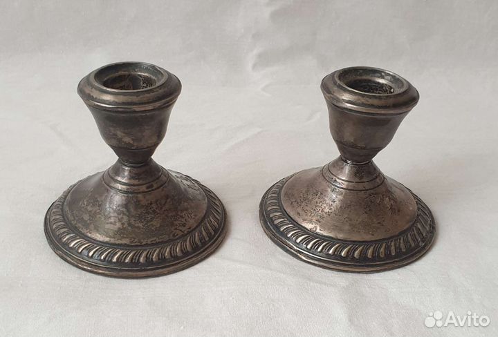 Серебряные подсвечники антиквариат