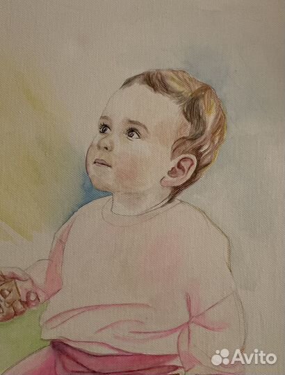 Портрет по фото карандашом, акварелью