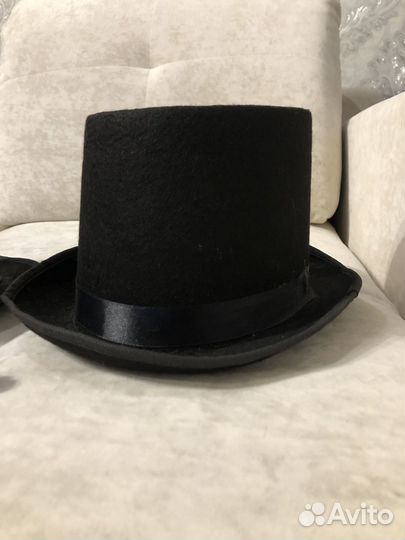 Шляпа фетровая цилиндр и трость