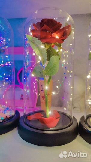 Роза в колбе с подсветкой