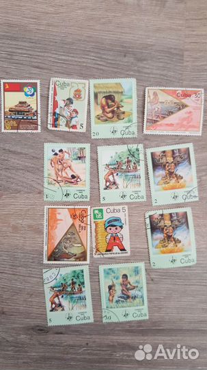 Почтовые марки тема куба индейцы
