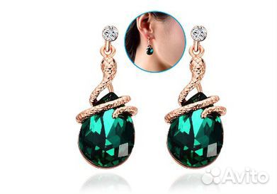 Серьги изумрудные