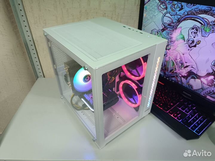 Ryzen 5 RX6500 8gb корпус аквариум