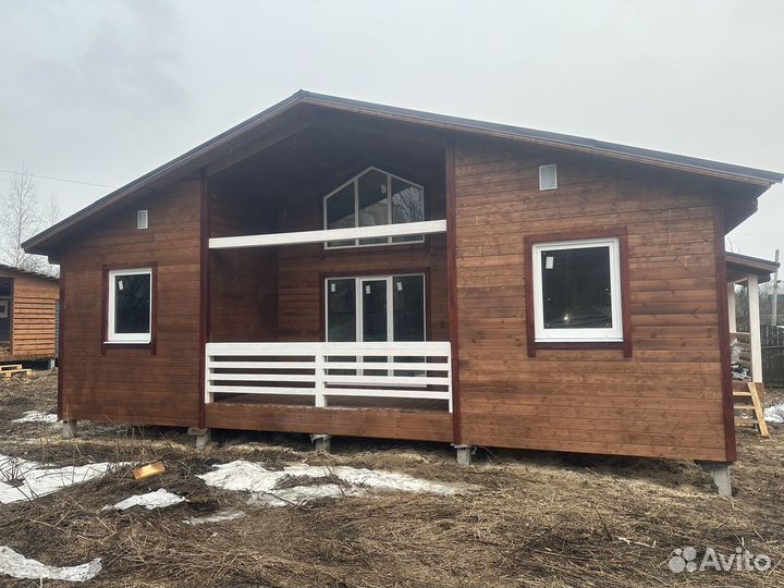 Каркасный дом 10х10 с террасой под ключ