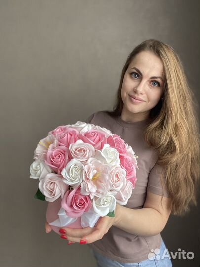 Букет из мыльных роз, цветы с доставкой