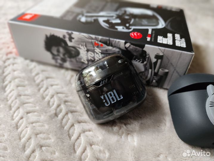 Наушники TWS JBL Tune flex прозрачный/черный