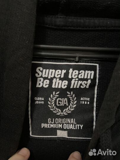 Чёрный худи XXL с ручной росписью