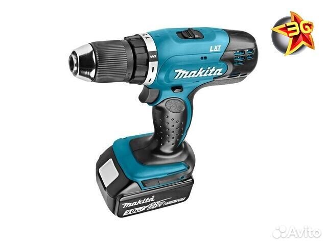 Аккумуляторная дрель-шуруповерт Makita LXT DDF453RFE