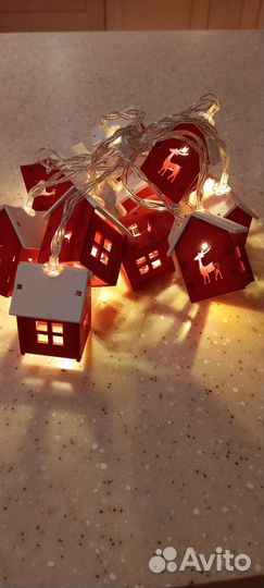 Новогодняя гирлянда домики