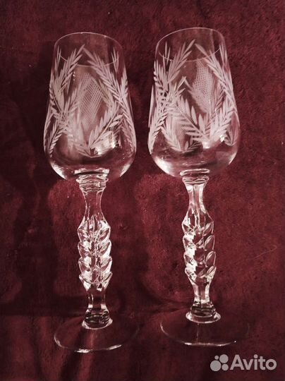 Рюмки хрусталь СССР - Tallinn, фужеры Чехословакия