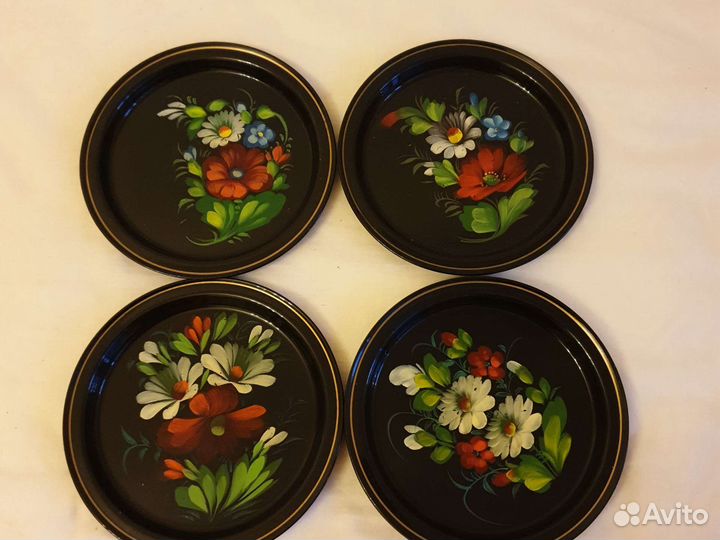 Тарелки металлические с росписью СССР