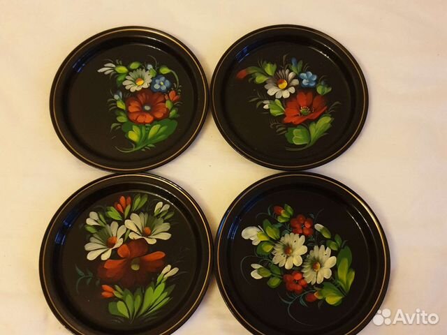 Тарелки металлические с росписью СССР