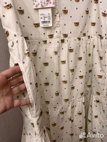 Платье Uniqlo, новое, с милыми котиками, р 42