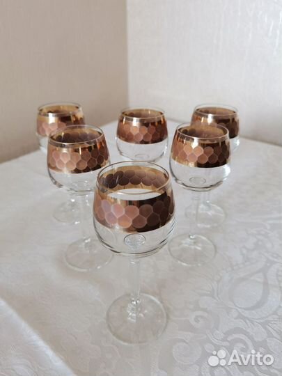 Бокалы для вина 150 мл и 90 мл богемия СССР