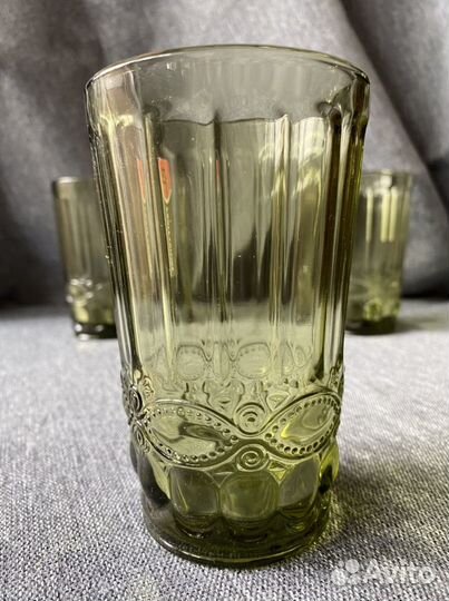 Бокал стакан зеленое стекло