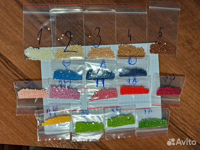 Алмазы кристаллы для алмазной вышивки 17 цветов