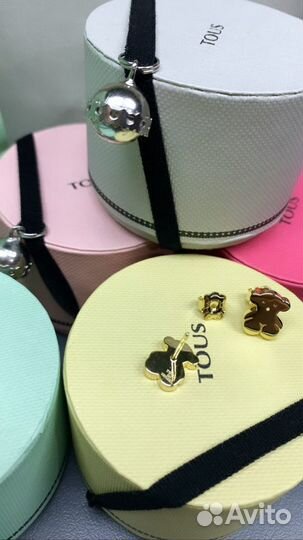 Серьги серебро vermeil жёлтый Tous Тоус