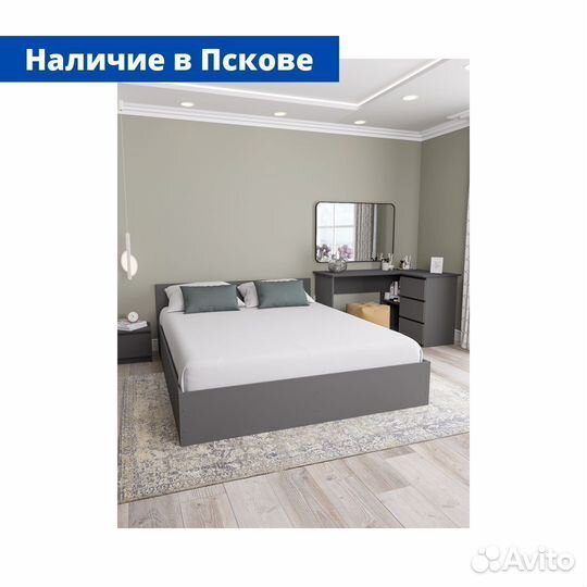 Кровать 160 см графит