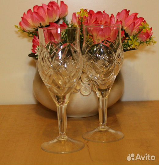 Бокалы хрустальные, свадебные