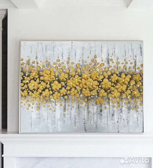 Картина цветочная абстракция Масляная живопись