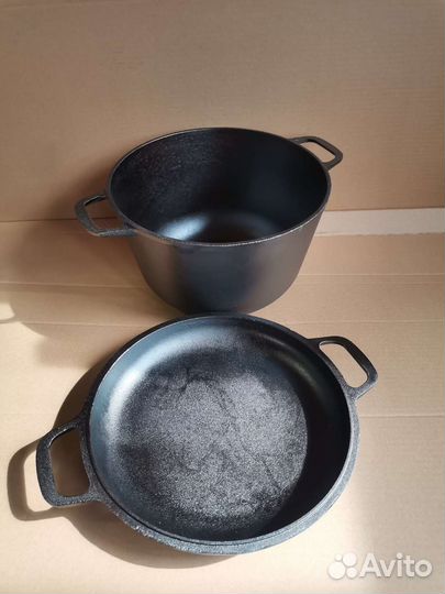 Кастрюля чугунная 6 литров. 4 л. 3л. Казан