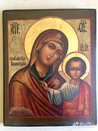 Икона Казанской богородицы. Серебро 84 пр