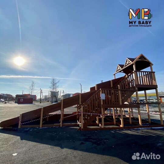 Зимняя деревянная горка Норд Премиум