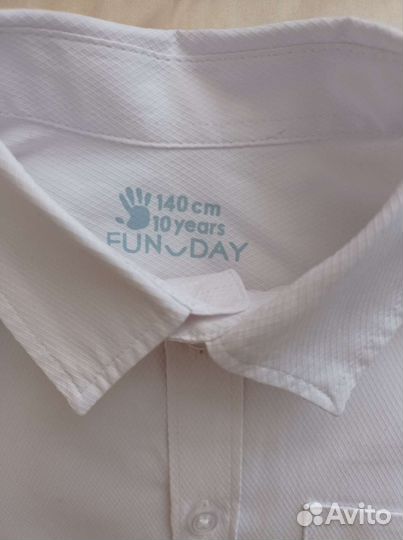 Рубашка белая, р. 140 см