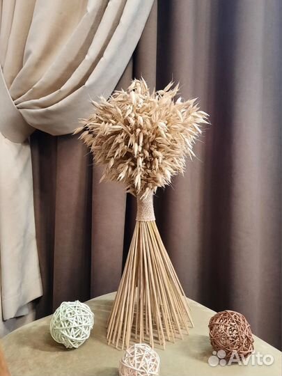 Сухоцветы. Букеты из колосков и лаванды