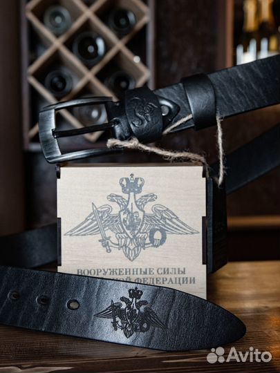 Мужской ремень с гравировкой натуральная кожа