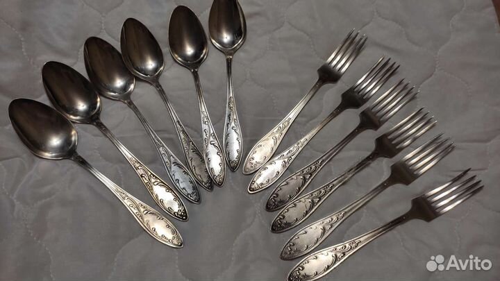 Набор столовых приборов мельхиор СССР