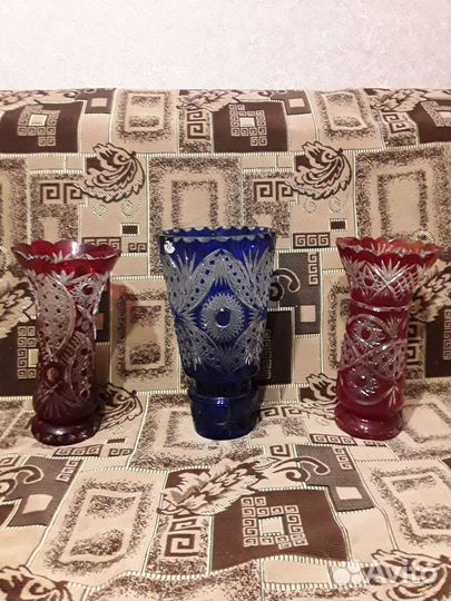 Ваза цветной хрусталь СССР