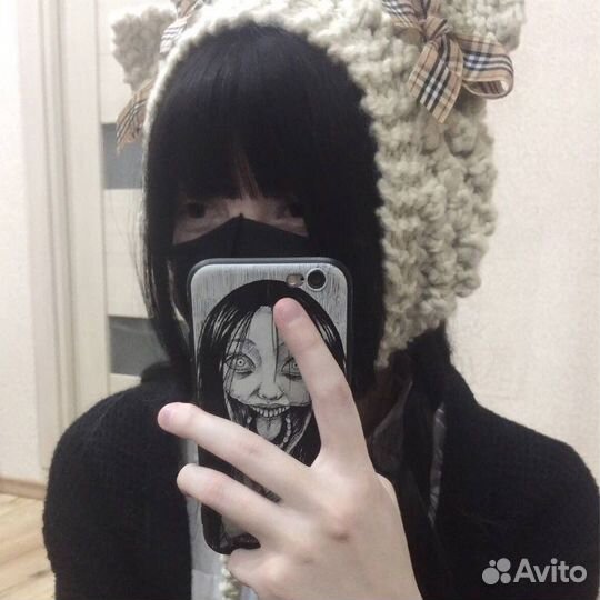 Вязанная повязка с ушками на голову