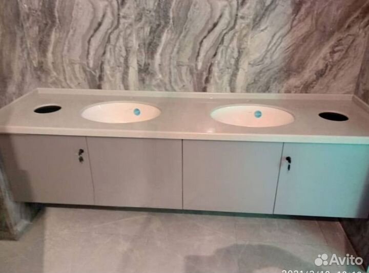 Столешница для ванной из искуственного камня