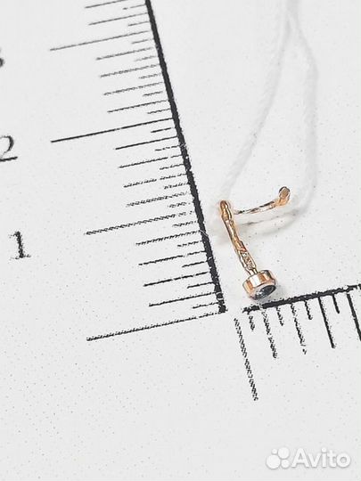 Золотой пирсинг с фианитом