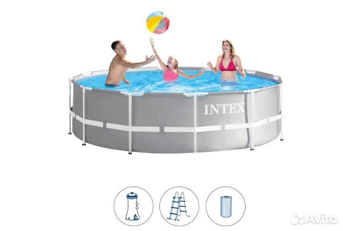 Каркасный бассейн 366х122см Полный комплект Новый