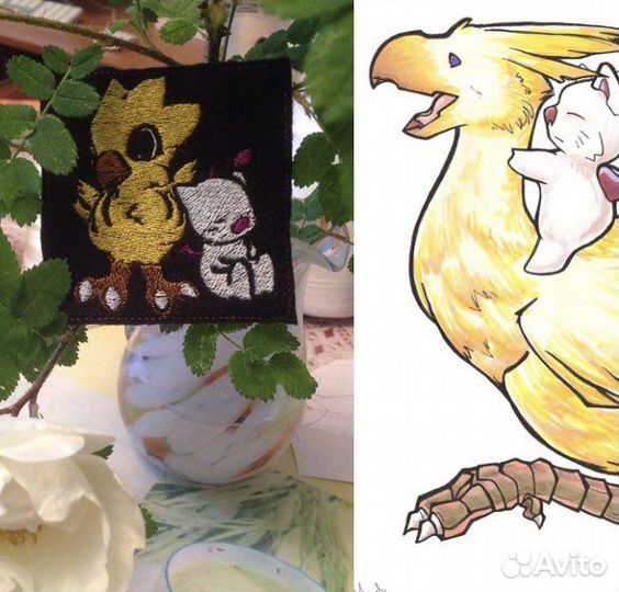 Нашивка чокобо и мугл final fantasy