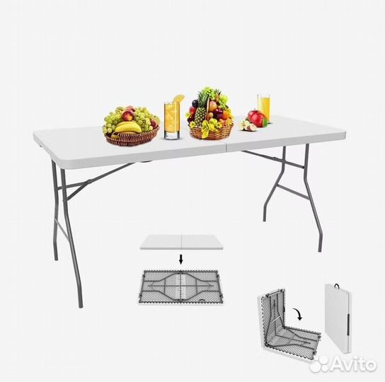 Большой стол пластиковый садовый