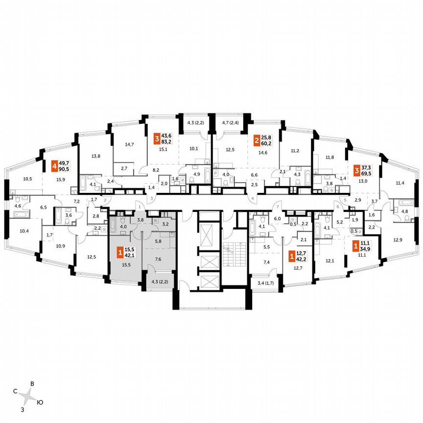 1-к. квартира, 42,1 м², 14/31 эт.